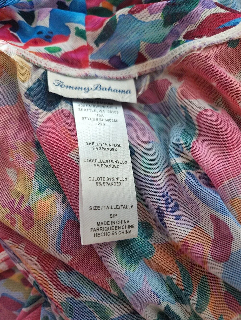 Tommy Bahama Multicolor Floral Mesh Cover-Up